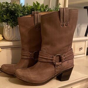 Frye Brown Leather Heeled Boots